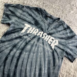 Thrasher Shirt Mens Small Gray White Black Tie Dye Skateboard Magazine Skater